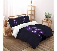 SHOVERKD Luce delle stelle Giglio Splendore Copripiumino 3D Stampa Pianta Fiore Biancheria Da Letto Morbida Microfibra Chiusura A Zip Per Bambini/Ragazzi Con 2 Federe Super King（260x220cm）
