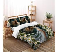 SHOVERKD Margherita Musa Principessa Copriletto Stampa 3D Fata Tale Fantasia Biancheria Da Letto Morbida Microfibra Chiusura A Cerniera Per Bambini/Ragazzi 3 Pezzi King（220x240cm）