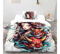 SHOVERKD Maschera fantasma regina Copripiumino 3D Stampa Mitologia Fantasia Set Di Biancheria Morbida Microfibra Chiusura A Zip Per Bambini/Ragazzi 2 Pezzi Single(135x200cm)