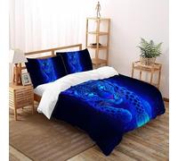 SHOVERKD Neon Leopardo Potere Copripiumino 3D Stampa Fauna Terra Animali Set Di Biancheria Morbida Microfibra Chiusura A Cerniera Per Bambini/Ragazzi 3 Pezzi King(220x240cm)