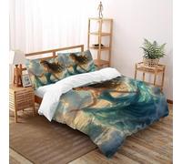 SHOVERKD Oceano Musa Principessa Copriletto Stampa 3D Fata Tale Fantasia Set Di Biancheria Morbida Microfibra Chiusura A Zip Per Bambini/Ragazzi Con 2 Federe King（220x240cm）