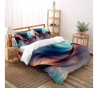 SHOVERKD Oceano Ritmo Sogno Copriletto 3D Stampa Set Di Biancheria Morbida Microfibra Chiusura A Zip Per Bambini/Ragazzi Con 2 Federe Double（200x200cm）