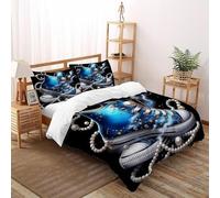 SHOVERKD Reale Perla Scarpe da ginnastica Scarpa Copriletto 3D Stampa Biancheria Da Letto Morbida Microfibra Chiusura A Zip Per Bambini/Ragazzi Con 2 Federe King（220x240cm）