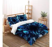 SHOVERKD Rete Geometria Esplosione Copripiumino Stampa 3D Biancheria Da Letto Morbida Microfibra Chiusura A Zip Per Bambini/Ragazzi Con 2 Federe Super King（260x220cm）