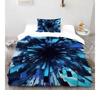 SHOVERKD Rete Geometria Esplosione Copripiumino Stampa 3D Biancheria Da Letto Morbida Microfibra Chiusura A Zip Per Bambini/Ragazzi 2 Pezzi Single（135x200cm）