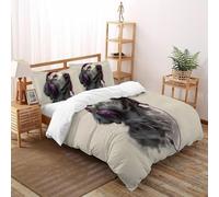 SHOVERKD Roccia Cane Battito Energia Copriletto Stampa 3D Carino Animale Set Di Biancheria Microfibra Leggera Chiusura A Cerniera Per Bambini/Ragazzi 3 Pezzi Super King（260x220cm）