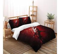 SHOVERKD Rosso Oceano Predatore Squalo Copripiumino Stampa 3D WildVita Animale Terra Set Di Biancheria Microfibra Leggera Chiusura A Cerniera Per Bambini/Ragazzi 3 Pezzi Double（200x200cm）