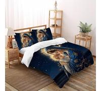 SHOVERKD Sacro Maternità Serenità Copripiumino Stampa 3D Fantasia Set Di Biancheria Microfibra Leggera Chiusura A Zip Per Bambini/Ragazzi 3 Pezzi King（220x240cm）