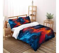 SHOVERKD Sostanza blu lava Set Di Biancheria Da Letto 3 Pezzi Con Stampa 3D Temi gotici Incluso Copripiumino Con 2 Federe in Microfibra Morbida E Leggera Super King(260x220cm)