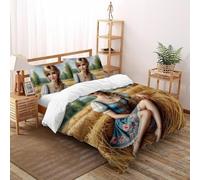 SHOVERKD Strawstack Musa Copriletto Stampa 3D Fata Tale Fantasia Biancheria Da Letto Microfibra Leggera Chiusura A Zip Per Bambini/Ragazzi Con 2 Federe Double（200x200cm）