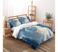 SHOVERKD White Lion Snowy Set Copripiumino 3 Pezzi Con Stampa 3D Temi animali Fauna selvatica Incluso Copripiumino Con 2 Federe in Microfibra Morbida E Leggera Double（200x200cm）