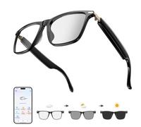 Shovira AI Translation Smart Glasses Pro con 138 lingue, occhiali Bluetooth compatibili con ChatGPT, lenti fotocromatiche con altoparlanti aperti, per uomini e donne, per viaggi, affari, guida