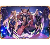 Show By Rock!!, Cyan Hijirikawa, Chuchu (Show By Rock!!), Moa (Show By Rock!!), Retoree (Show By Rock!!) Poster a tema anime decorazione artistica da parete per la casa, in metallo, stile retrò, 20,3