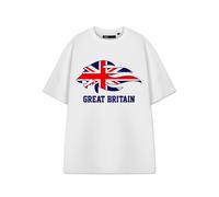 Show Me The Merch Bianco Great Britain T-shirt a maniche corte Unisex Adulti