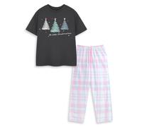Show Me The Merch Nero Christmas Tree Pigiama a maniche corte a gamba lunga Unis