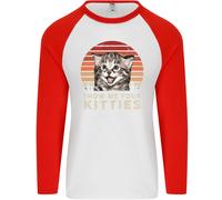 Show Me Tuo Kitties Divertente Gatto Uomo L/S Baseball T-Shirt
