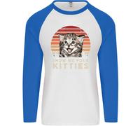 Show Me Tuo Kitties Divertente Gatto Uomo L/S Baseball T-Shirt
