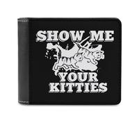 Show Me Your Kitties Cats Portafoglio da uomo a due ante sottile porta carte di credito in pelle, Stile:, Taglia unica