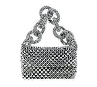 Show Texture Beaded Solid Color Flip Circular Banquet Small Square Bag