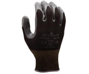 SHOWA 370, Rivestimento in Nitrile, Usi generici, Nero / grigio scuro, 9/XL