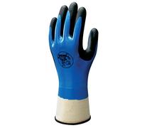 SHOWA 377, Rivestimento in Schiuma di nitrile, Nitrile, Usi generici, Blu con palmo nero, 10/XXL