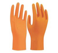 SHOWA 709HVO, 100% Nitrile, resistente alle sostanze chimiche, senza supporto, uso singolo, arancione ad alta visibilità, cassa di 1000 guanti, taglia Medium