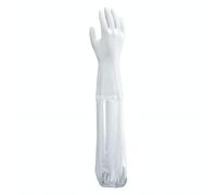 SHOWA B0710, Gant de protection chimique, avec manche longue collée et bord élastique pour une protection complète du bras, enduction PVC non supportée et surface rugueuse, Tailles M