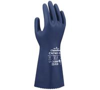 SHOWA CN740, Gant de protection chimique, avec une longueur de 320 mm et particules de flocage pour la gestion de l'humidité, finition à motif de vagues et durabilité accrue, Tailles XL
