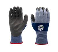 SHOWA MFT PRO 264, Guanti protettivi meccanici e industriali, poliuretano Palm Coating, Ultra-lightweight, traspirante, blu, 12 paia, taglia Small