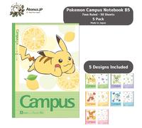 Showa Note Pokemon Campus School Notebook B5 Confezione da 5 Pikachu Made in ...