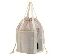 Shower Bag, Toiletry Organizer, Mesh Bath Pouch, 3D Breathable Design, Quick-Dry Waterproof Storage, Ideal for Gym Dorm Travel, 11.81x8.66x0.39 Inches, Cream Black, 1 Piece