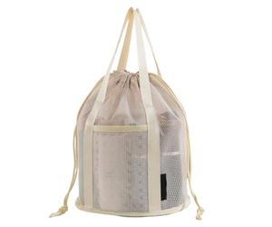 Shower Bag, Toiletry Organizer, Mesh Bath Pouch, 3D Breathable Design, Quick-Dry Waterproof Storage, Ideal for Gym Dorm Travel, 11.81x8.66x0.39 Inches, Cream Black, 1 Piece