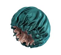Shower Cap for Women - Large Double-Layer Imitation Silk Sleeping, Home Wide-Brimmed Headscarf/shower Cap 2-Layer Waterproof Elastic Shower Bonnet,reusable Hair Protector for Long Braids Spa Home Wome