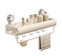 Shower Cаdd - Organizer da bagno a prova di riposo, resistente Suction Cup Wall Mount Rack With Hooks, no Drill Storage Holder per sapone shampoo per il corpo, decorazione moderna per bagno cucina