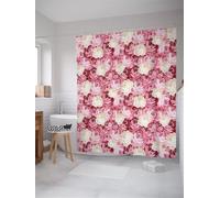 Shower Curtain 150x180 cm,Anti-Mould, Water-Repellent,with 10 Hooks,Washable Polyester Fabric Bath Curtains,Rose Pink Yellow shower curtains for Bathroom