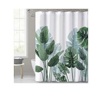 Shower Curtains for Bathroom - Tropical Leaves Plant on White Background Odorless Curtain 72 x 72 inches Long