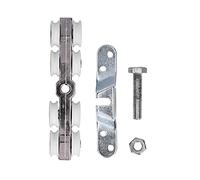Shower Door Roller Kit, Zinc Alloy Inner Pulley with 22mm POM Wheels, Sliding Track Hardware Replacement Set, Includes Mounting Accessories, 116x25mm