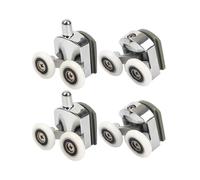 Shower Door Rollers - 4-Pack 23mm Double Glass Screen Wheels | Top & Bottom | 23mm Dual-Layer Roller Wheels, Universal Top or Bottom Track Fit, Smooth Anti-Vibration Sliding, for Bathroom Shower Enclosur