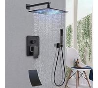 Shower Faucet Kit, Bathroom Faucet Black Bronze Rain Shower Bath Faucet Wall Mounted Bathtub Shower Mixer Tap Bathroom Shower Faucet Shower Set(8 inch Shower Set)