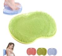 Shower Foot and Back Scrubber Massage Pad, Shower Wall Mounted Back Scrubber Massage Pad with Non-Slip Suction Cups,Soothes Tired Achy Feet and Scrubs Feet Clean for Men/Women (Green)