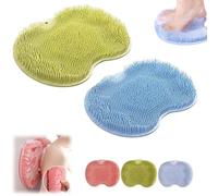 Shower Foot and Back Scrubber Massage Pad, Shower Wall Mounted Back Scrubber Massage Pad with Non-Slip Suction Cups,Soothes Tired Achy Feet and Scrubs Feet Clean for Men/Women (2B)