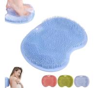 Shower Foot and Back Scrubber Massage Pad, Shower Wall Mounted Back Scrubber Massage Pad with Non-Slip Suction Cups,Soothes Tired Achy Feet and Scrubs Feet Clean for Men/Women (Blue)