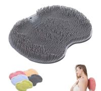 Shower Foot and Back Scrubber Massage Pad, Wall Mounted Silicone Bath Massage Cushion, Back Cleaning Pad for Shower Wall with Suction Cups, Bathroom Wash Foot Mat (gray)