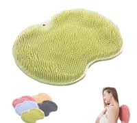 Shower Foot and Back Scrubber Massage Pad, Wall Mounted Silicone Bath Massage Cushion, Back Cleaning Pad for Shower Wall with Suction Cups, Bathroom Wash Foot Mat (green)