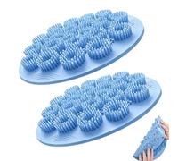 Shower Foot and Back Scrubber Mat - Silicone 30x23cm Oval | 2 Piece Bath Brush Suction Cup exfoliting Pad | Deep Body Cleaning Skin Massage Washer for Wall Tile and Bathroom Feet