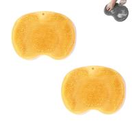 Shower Foot Back Scrubber, Massage Pad, Shower Foot & Back Scrubber Massage Pad,Shower Foot Scrubber Mat with Non-Slip Suction Cups,Shower Back Scrubber Wall Mounted (yellow,2pcs)