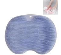 Shower Foot & Back Scrubber Massage Pad, Silicone Shower Foot Scrubber Mat, Multi-Functional Silicone Massage Mat, with Non-Slip Suction Cups Antislip (Blue)