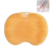 Shower Foot & Back Scrubber Massage Pad, Silicone Shower Foot Scrubber Mat, Multi-Functional Silicone Massage Mat, with Non-Slip Suction Cups Antislip (Orange)