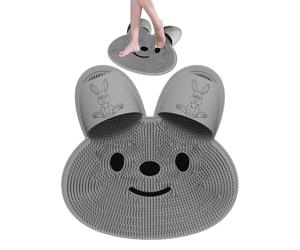 Shower Foot Massager Scrubber - Rabbit Shape Mat, Silicone Foot Massage | Non Slip Bath Mat, Relaxation Spa Care System With Arms Back Foott Kit For Home Bathroom Use