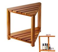 Shower Foot Rest, Wooden Non Slip Step, 2 Tier Shaving Stool, Interactive Compact Bathroom Support, Ideal for Home Dorm Apartment Vanity Small Spaces Family Use Multicolor